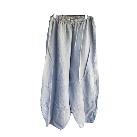 bryn Walker Pants - Bryn Walker Gray 100% Linen Balloon Pants Women's XL Made in USA 32x26